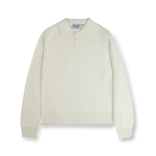 Knit Polo - Purlesse Oat White