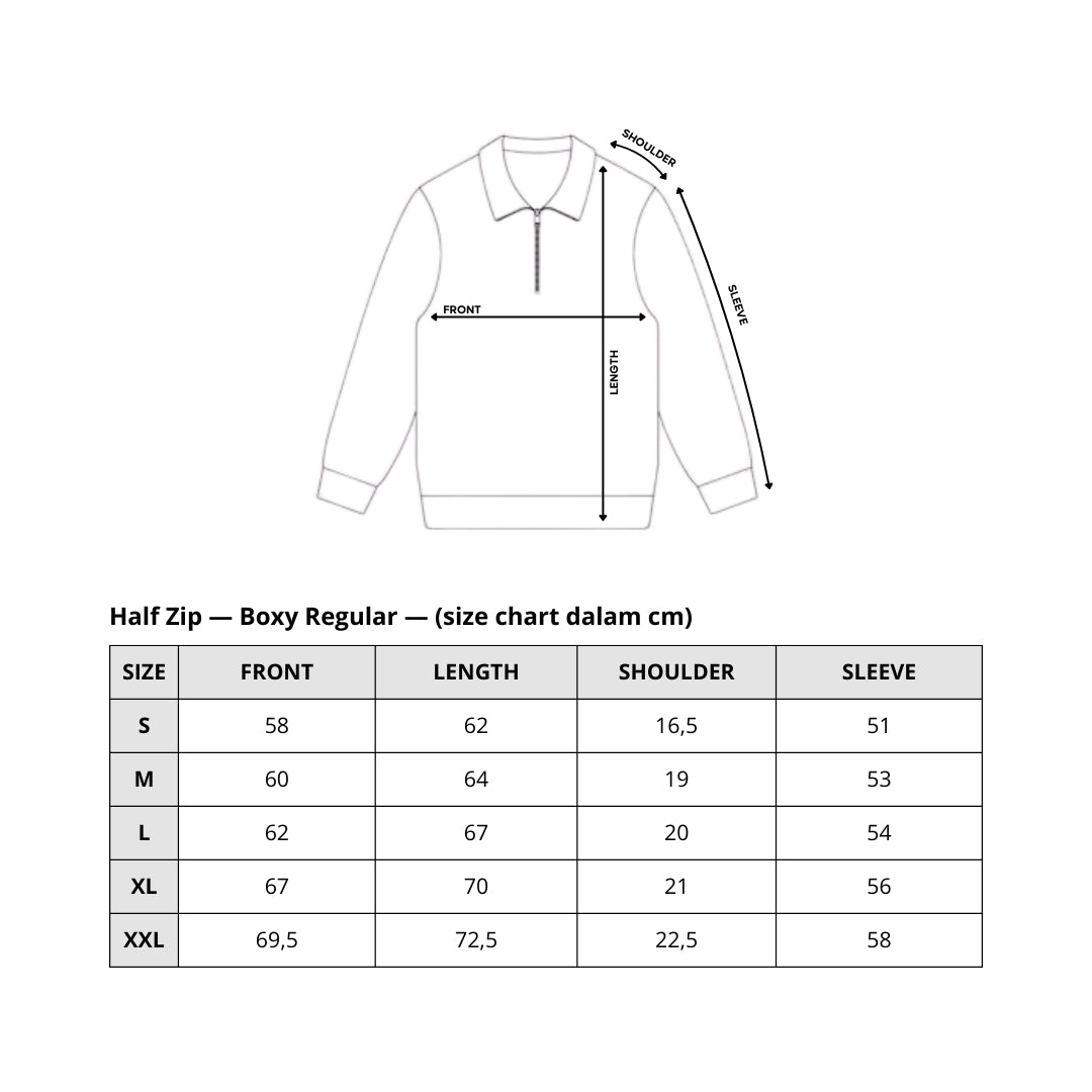 Half Zip - Polite Black